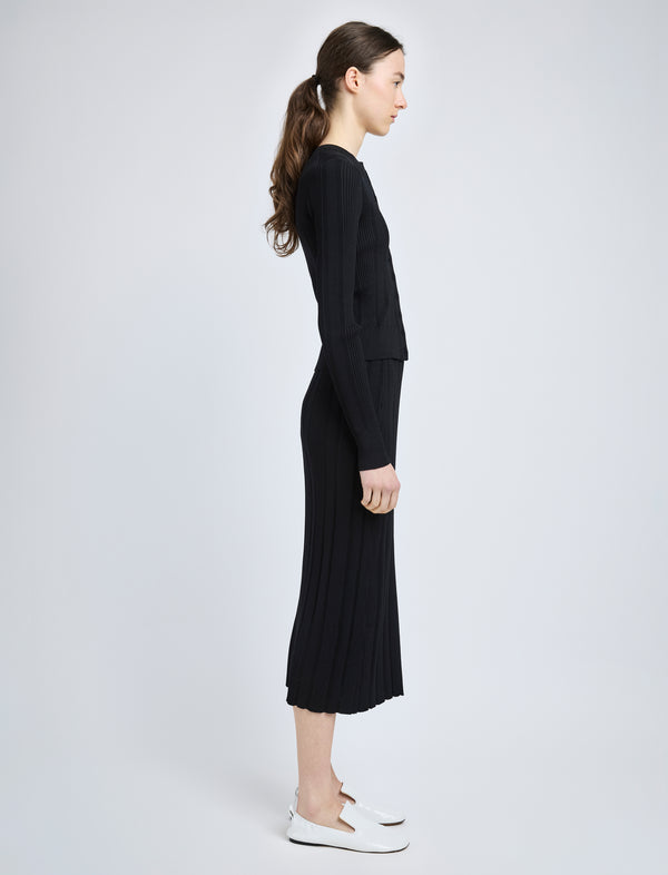 Proenza Schouler Proenza Schouler Ryanne Skirt In Column Rib - Black