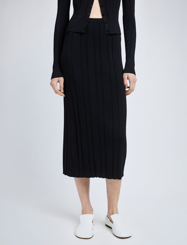 Proenza Schouler Proenza Schouler Ryanne Skirt In Column Rib - Black