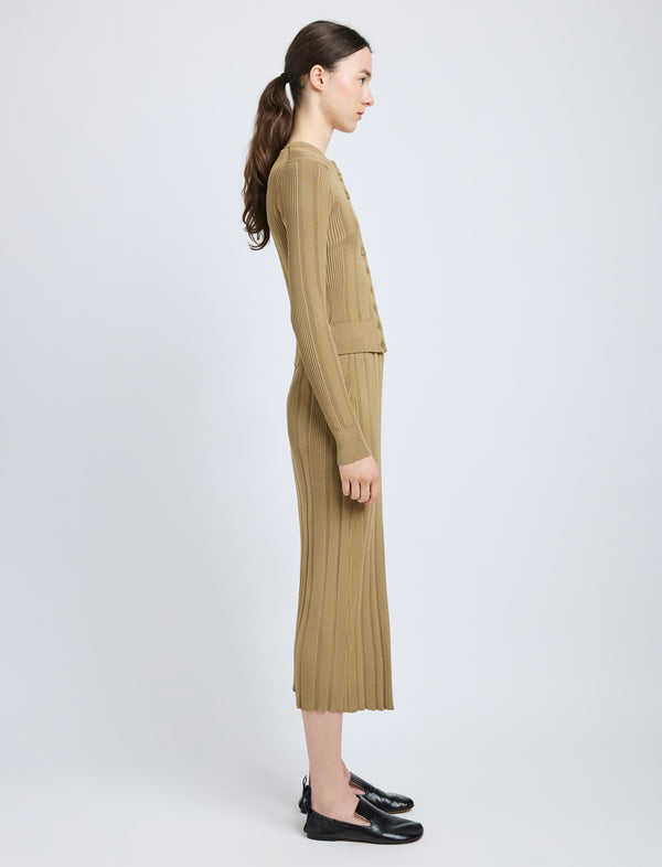 Proenza Schouler Proenza Schouler Ryanne Skirt In Column Rib - Bronze