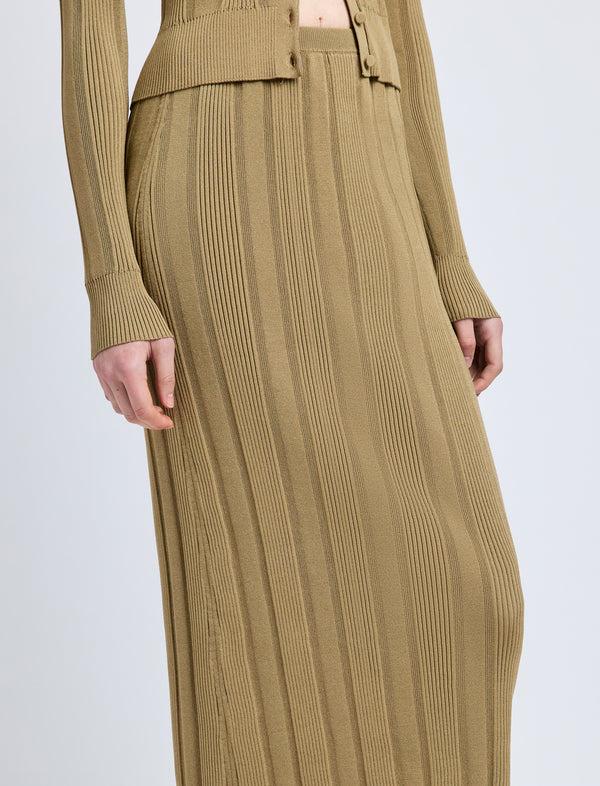 Proenza Schouler Proenza Schouler Ryanne Skirt In Column Rib - Bronze