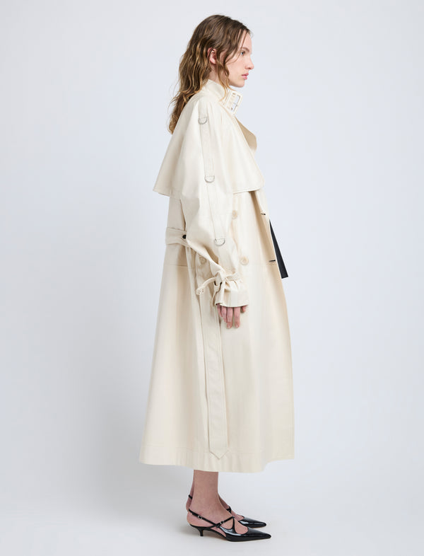 Proenza Schouler Proenza Schouler Sabina Coat In Lacquered Leather - Ecru
