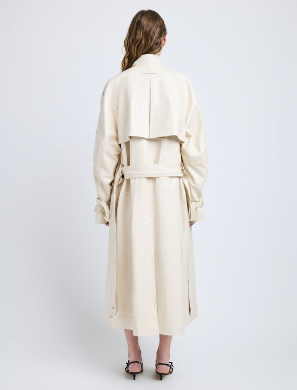 Proenza Schouler Proenza Schouler Sabina Coat In Lacquered Leather - Ecru