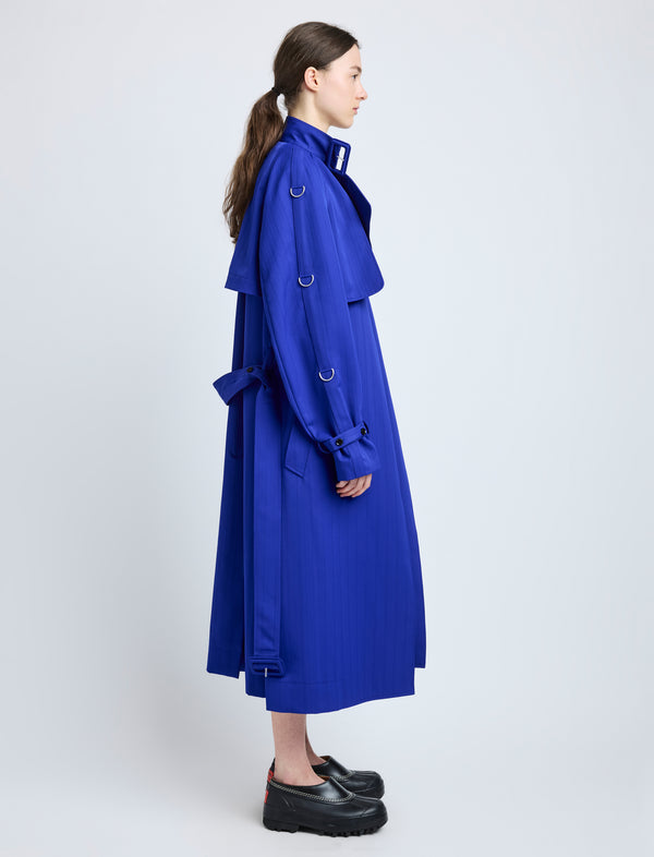 Proenza Schouler Proenza Schouler Sabina Coat In Technical Nylon Jacquard - Cobalt