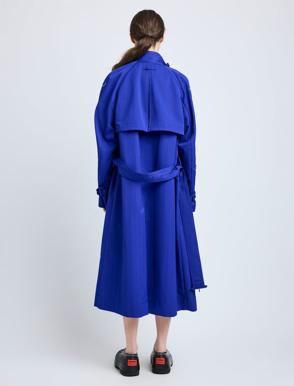Proenza Schouler Proenza Schouler Sabina Coat In Technical Nylon Jacquard - Cobalt