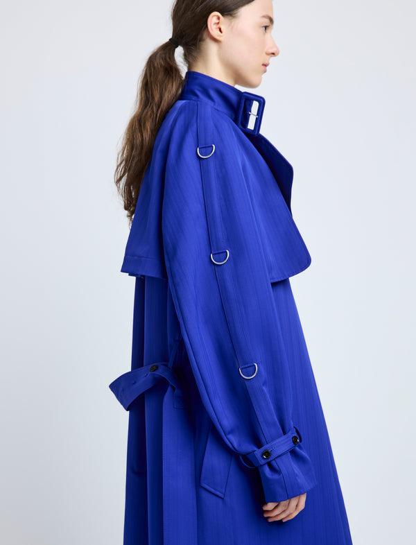 Proenza Schouler Proenza Schouler Sabina Coat In Technical Nylon Jacquard - Cobalt