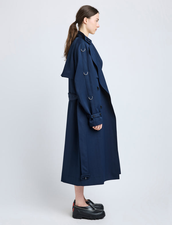 Proenza Schouler Proenza Schouler Sabina Coat In Technical Nylon Jacquard - Midnight