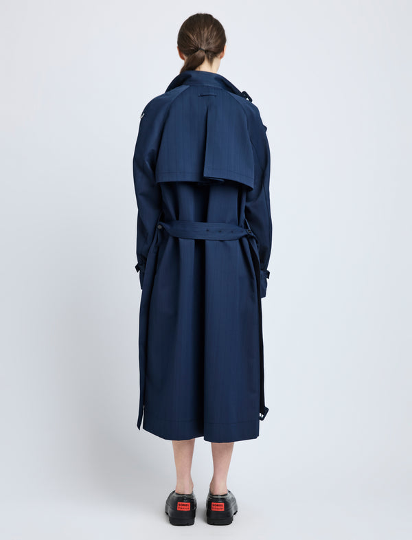 Proenza Schouler Proenza Schouler Sabina Coat In Technical Nylon Jacquard - Midnight