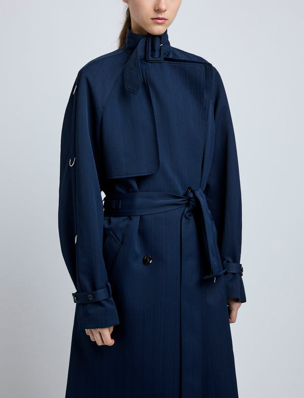 Proenza Schouler Proenza Schouler Sabina Coat In Technical Nylon Jacquard - Midnight
