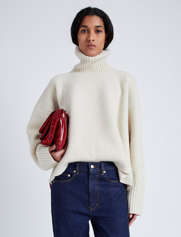 proenza schouler Proenza Schouler Sandra Turtleneck Sweater in Lofty Eco Cashmere - Ecru