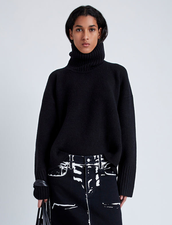 proenza schouler Proenza Schouler Sandra Turtleneck Sweater in Lofty Eco Cashmere - Black