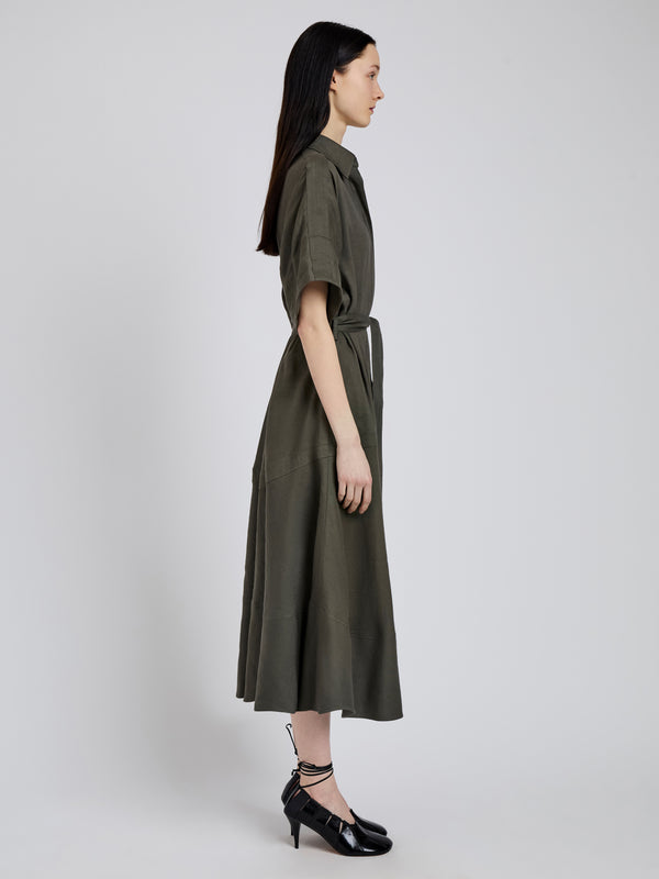 Proenza Schouler Proenza Schouler Scottie Dress In Eco Stretch Linen Viscose - Fatigue