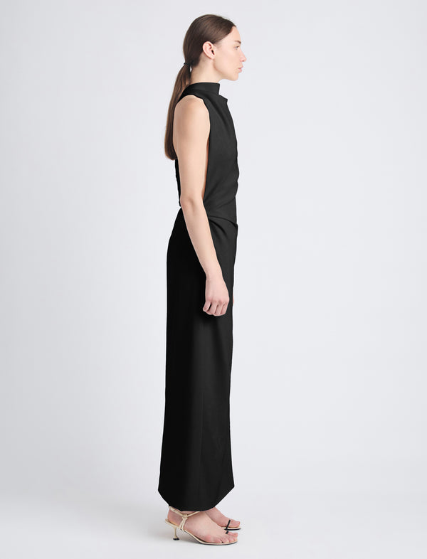 Proenza Schouler Proenza Schouler Selena Twist Back Dress In Matte Double Crepe - Black