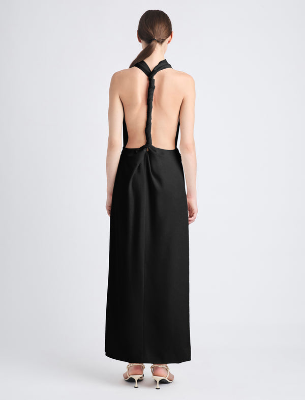 Proenza Schouler Proenza Schouler Selena Twist Back Dress In Matte Double Crepe - Black