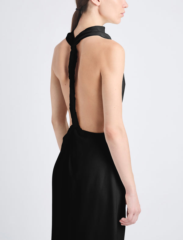 Proenza Schouler Proenza Schouler Selena Twist Back Dress In Matte Double Crepe - Black