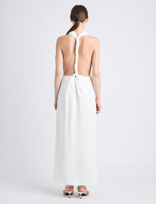 Proenza Schouler Proenza Schouler Selena Twist Back Dress In Matte Double Crepe - White