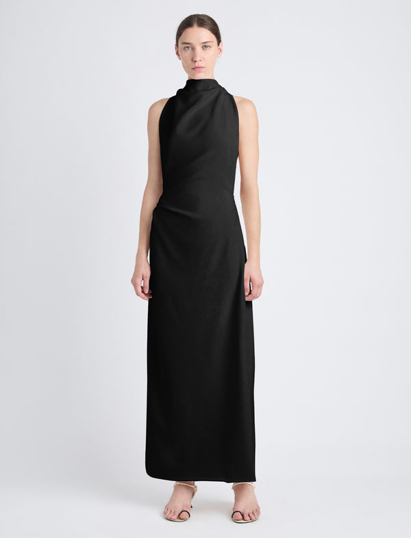 proenza schouler Proenza Schouler Selena Twist Back Dress in Matte Double Crepe - Black