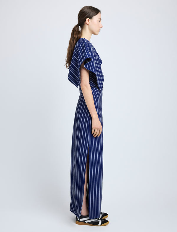 Proenza Schouler Proenza Schouler Selene Dress In Bi-Stretch Plaid Suiting - Cobalt Multi