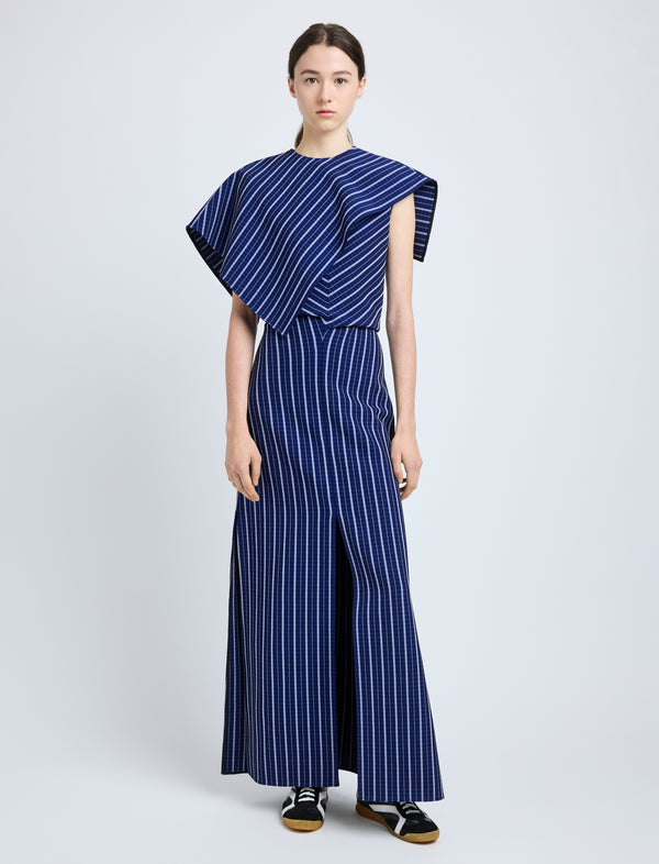 proenza schouler Proenza Schouler Selene Dress in Bi-Stretch Plaid Suiting - Cobalt Multi