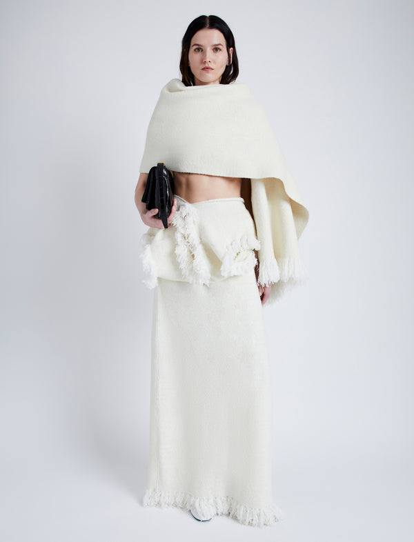 Proenza Schouler Proenza Schouler Shawl In Textured Knits - Ivory