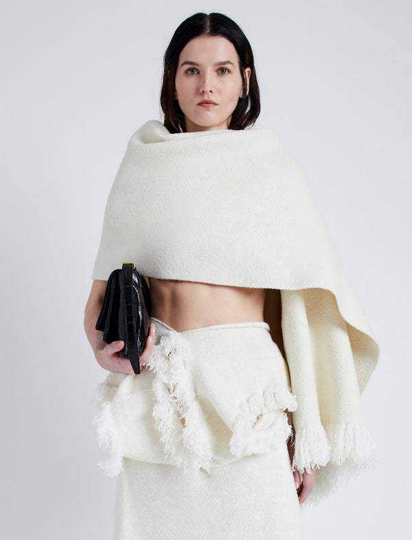 proenza schouler Proenza Schouler Shawl in Textured Knits - Ivory