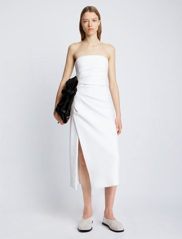 proenza schouler Proenza Schouler Shira Strapless Dress in Matte Double Crepe - White