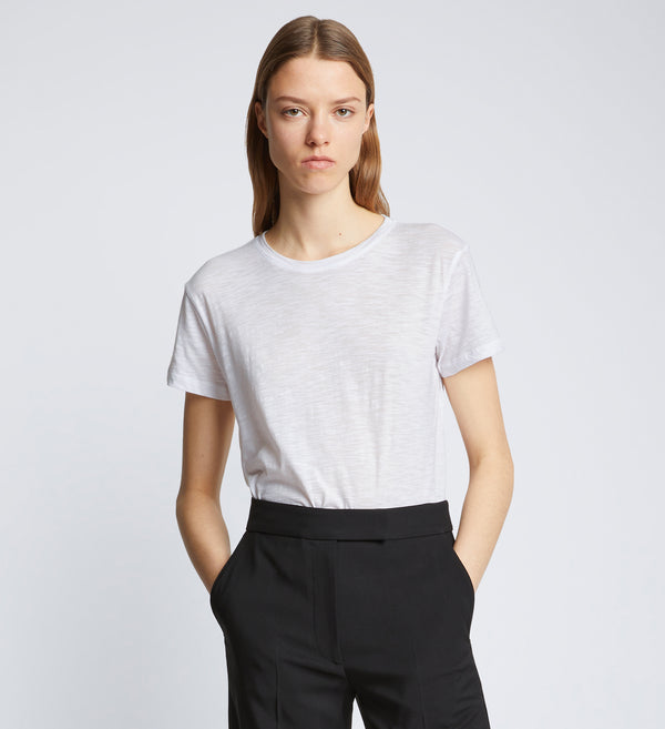 proenza schouler Proenza Schouler Short Sleeve T-Shirt in Tissue Jersey - White