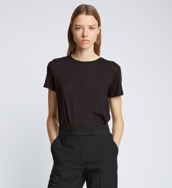 proenza schouler Proenza Schouler Short Sleeve T-Shirt in Tissue Jersey - Black
