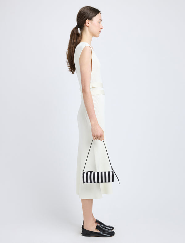 Proenza Schouler Proenza Schouler Silo Bag In Pieced Stripes - Black/White