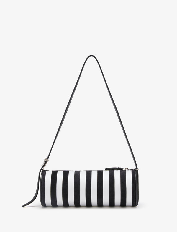Proenza Schouler Proenza Schouler Silo Bag In Pieced Stripes - Black/White