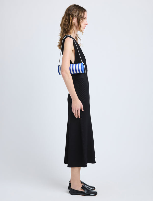 Proenza Schouler Proenza Schouler Silo Bag In Pieced Stripes - Cobalt/White