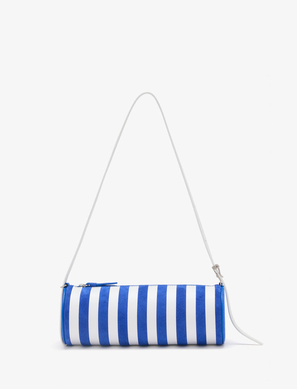 proenza schouler Proenza Schouler Silo Bag in Pieced Stripes - Cobalt/White