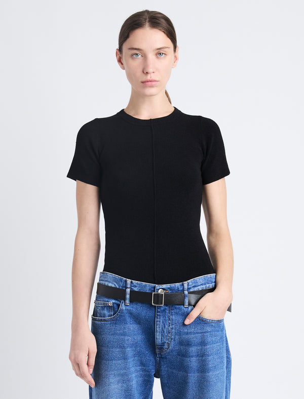 proenza schouler Proenza Schouler Sky Top in Matte Viscose Rib - Black