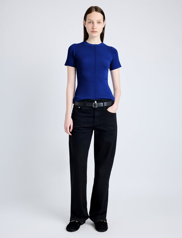 Proenza Schouler Proenza Schouler Sky Top In Matte Viscose Rib - Blue