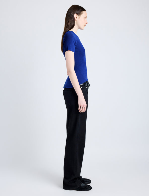 Proenza Schouler Proenza Schouler Sky Top In Matte Viscose Rib - Blue