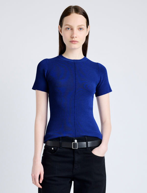 proenza schouler Proenza Schouler Sky Top in Matte Viscose Rib - Blue