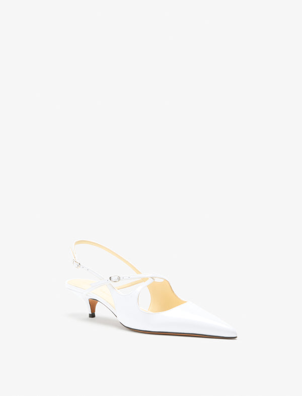 Proenza Schouler Proenza Schouler Slash Crossover Slingback Pumps In Spazzolato Leather - White