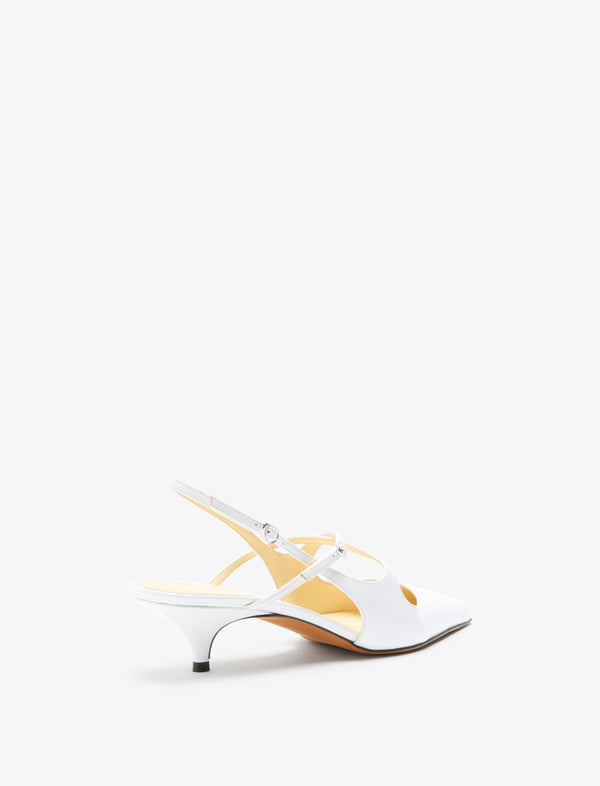 Proenza Schouler Proenza Schouler Slash Crossover Slingback Pumps In Spazzolato Leather - White