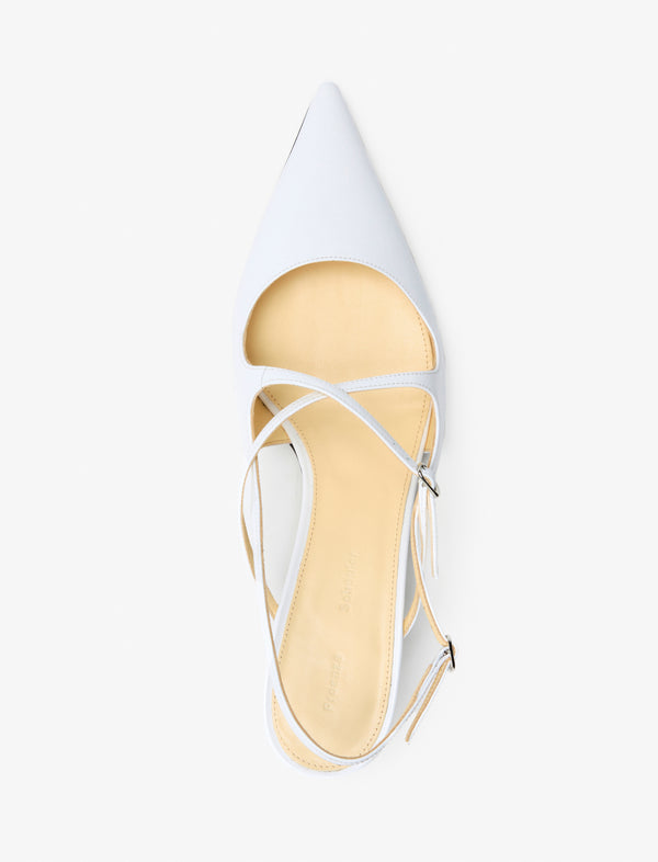Proenza Schouler Proenza Schouler Slash Crossover Slingback Pumps In Spazzolato Leather - White