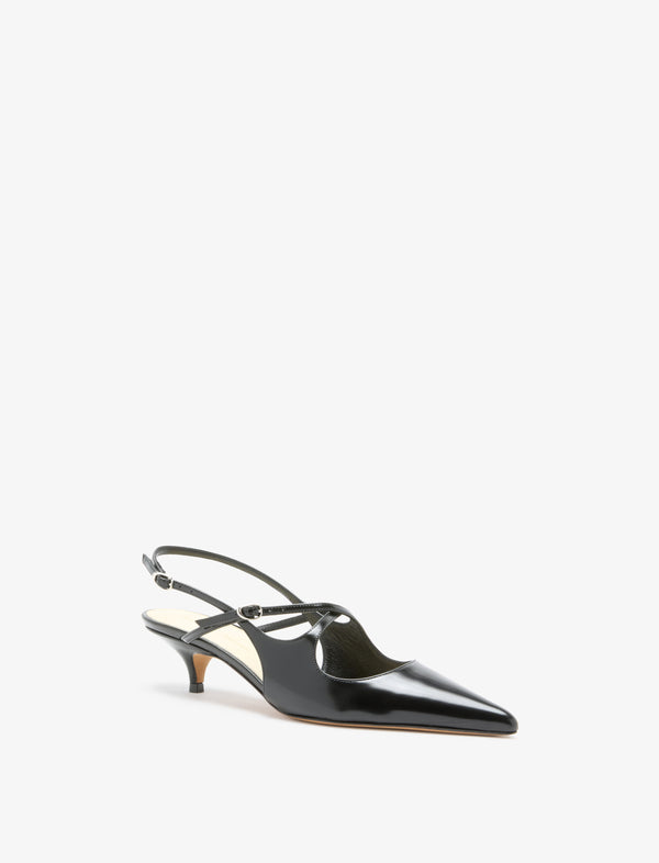 Proenza Schouler Proenza Schouler Slash Crossover Slingback Pumps In Spazzolato Leather - Black