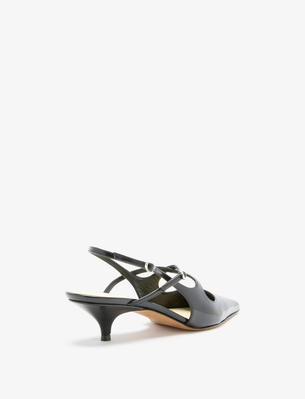 Proenza Schouler Proenza Schouler Slash Crossover Slingback Pumps In Spazzolato Leather - Black