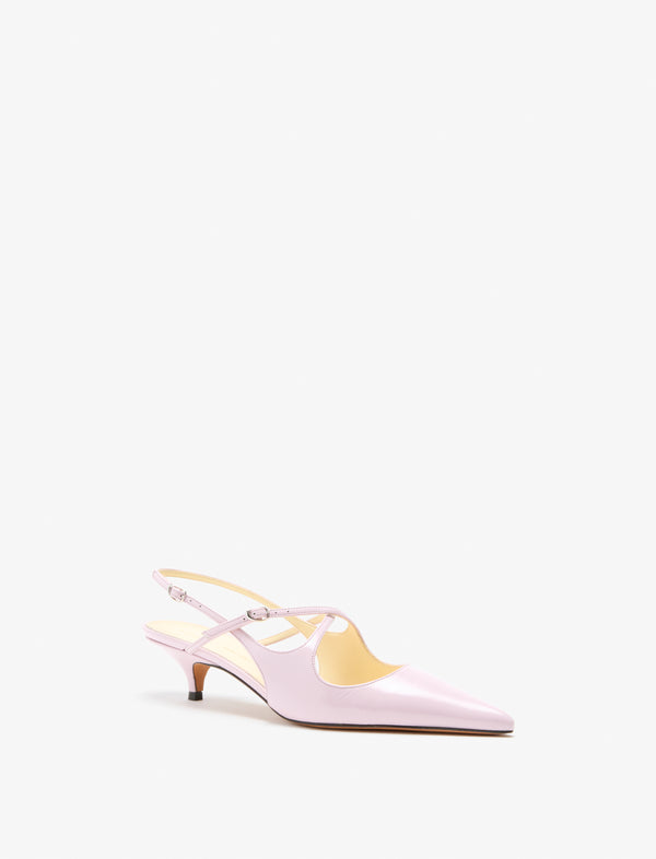 Proenza Schouler Proenza Schouler Slash Crossover Slingback Pumps In Slick Nappa - Lilac
