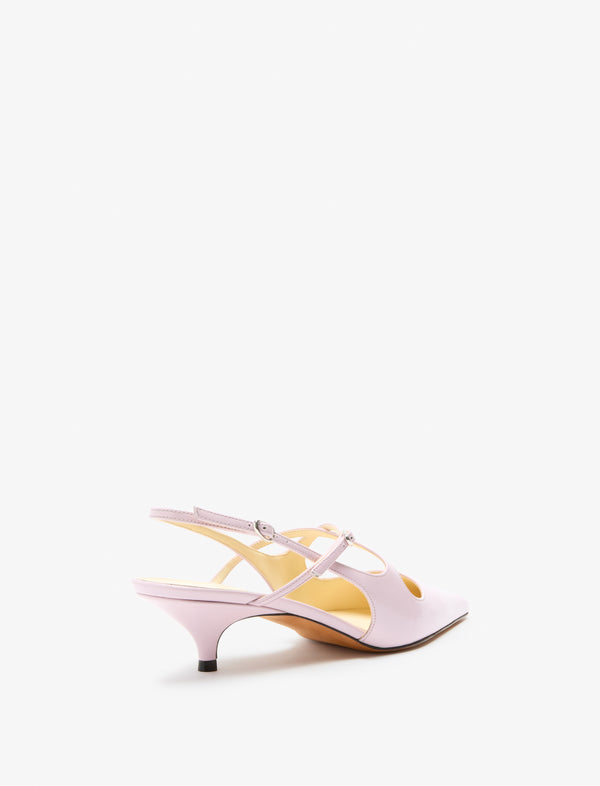Proenza Schouler Proenza Schouler Slash Crossover Slingback Pumps In Slick Nappa - Lilac