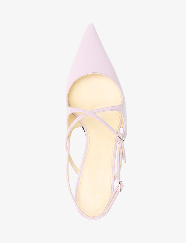 Proenza Schouler Proenza Schouler Slash Crossover Slingback Pumps In Slick Nappa - Lilac