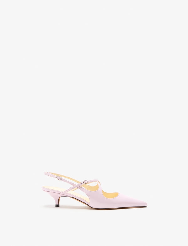 proenza schouler Proenza Schouler Slash Crossover Slingback Pumps in Slick Nappa - Lilac