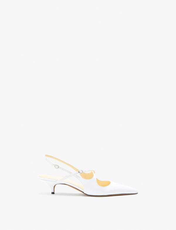 proenza schouler Proenza Schouler Slash Crossover Slingback Pumps in Spazzolato Leather - White