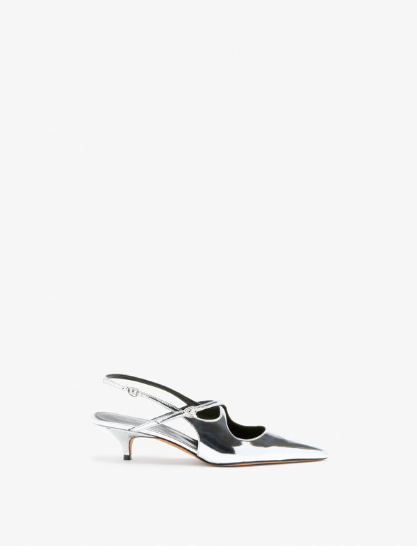 proenza schouler Proenza Schouler Slash Crossover Slingback Pumps - Silver