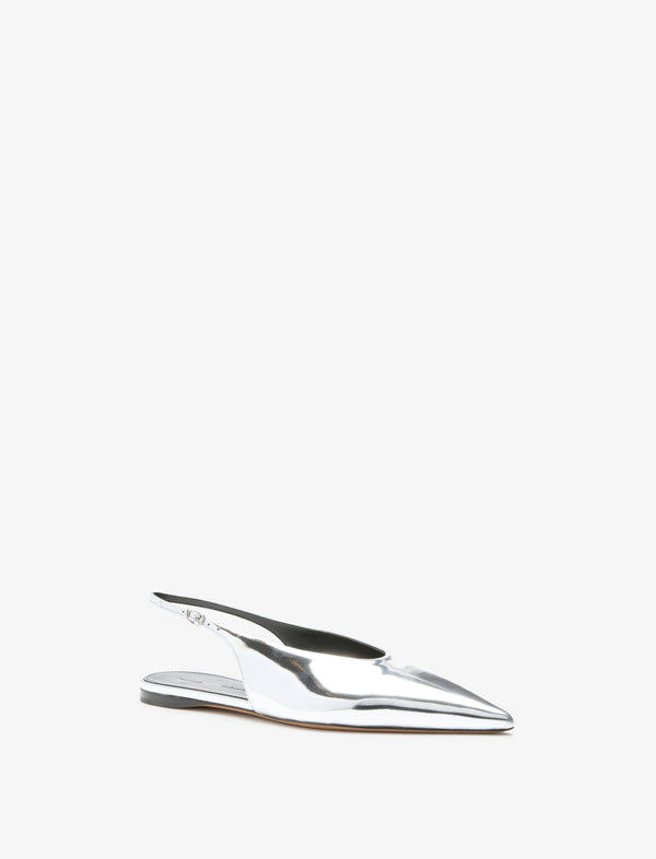 Proenza Schouler Proenza Schouler Slash Flat Slingbacks In Mirrored Metallic - Silver