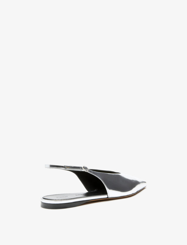 Proenza Schouler Proenza Schouler Slash Flat Slingbacks In Mirrored Metallic - Silver
