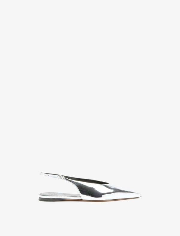 proenza schouler Proenza Schouler Slash Flat Slingbacks in Mirrored Metallic - Silver