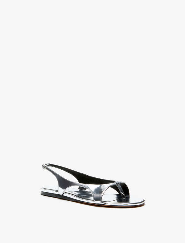 Proenza Schouler Proenza Schouler Slash Flat Thong Sandals In Mirrored Metallic - Silver